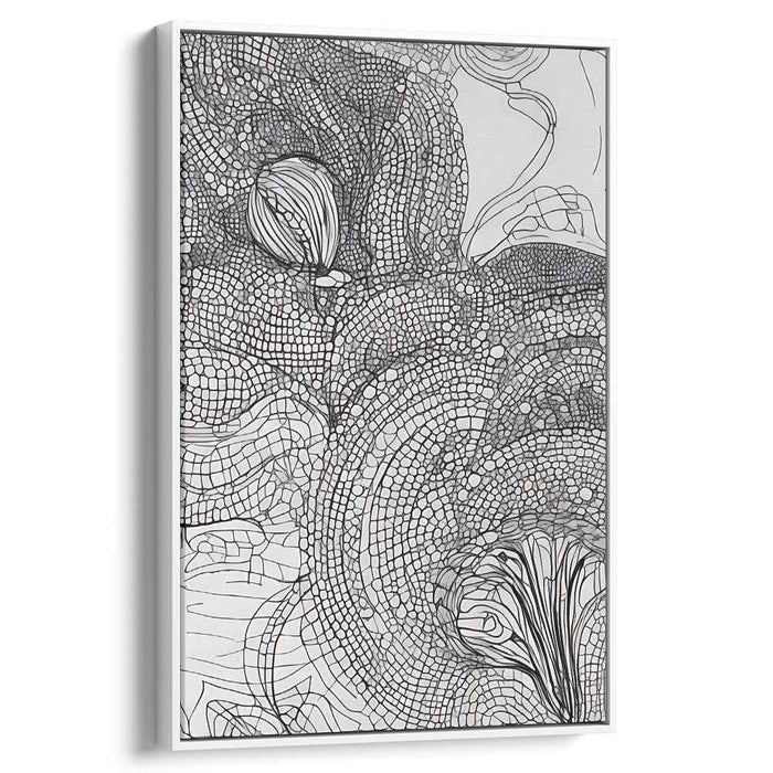 Monochrome Mosaic Dreams: Contemporary Abstract Line Art