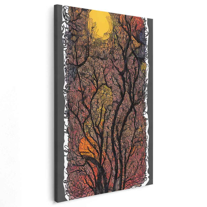 Mossy Melody: Intricate Forest Canvas Art Print