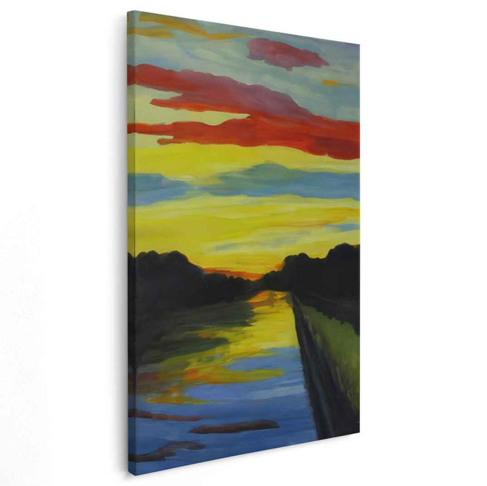 Ephemeral Earth Tones: Luminous Landscape Canvas Art