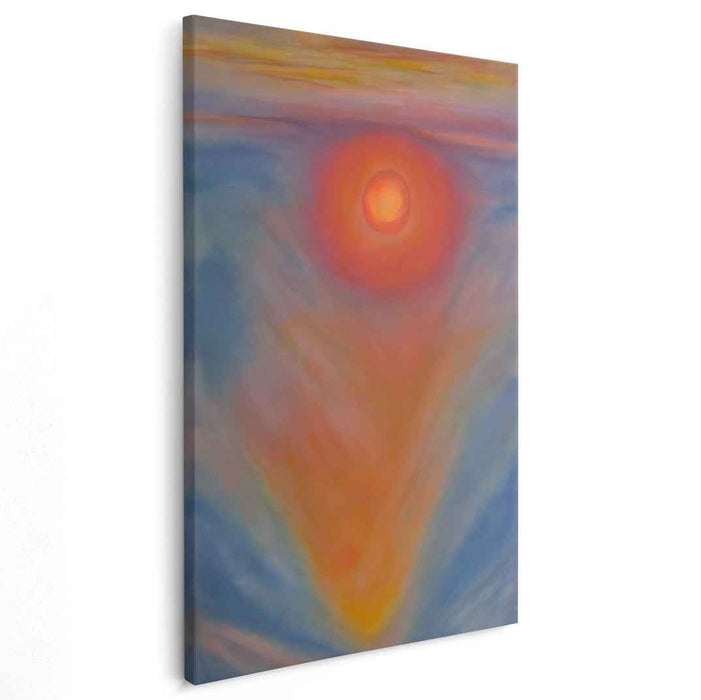 Radiant Echoes: Abstract Sunrise-Sunset Canvas Art Print