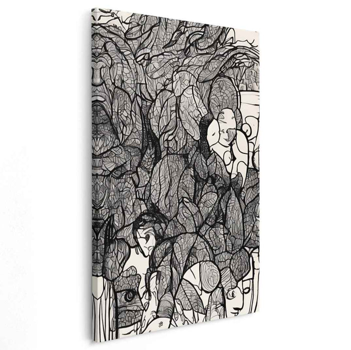 Ink Splat Symphony: Monochromatic Abstract Expressionist Canvas Art Print