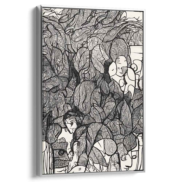 Ink Splat Symphony: Monochromatic Abstract Expressionist Canvas Art Print