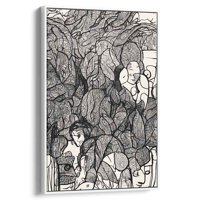 Ink Splat Symphony: Monochromatic Abstract Expressionist Canvas Art Print