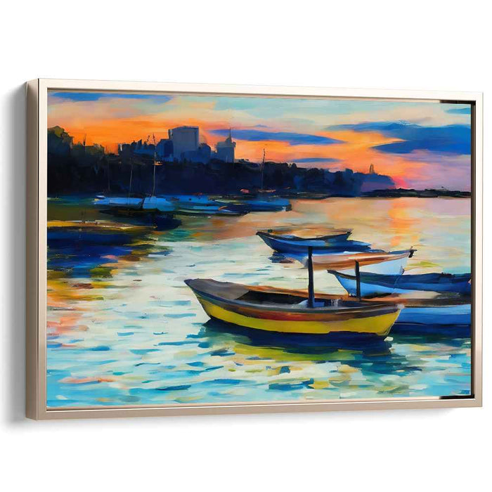 Line Art Sunset Boats #110