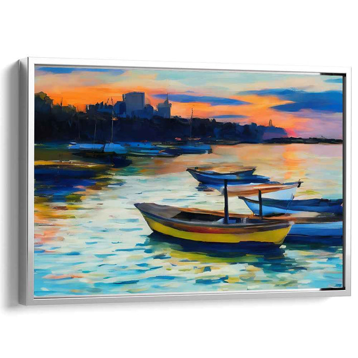 Line Art Sunset Boats #110