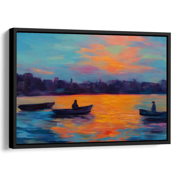 Line Art Sunset Boats #126