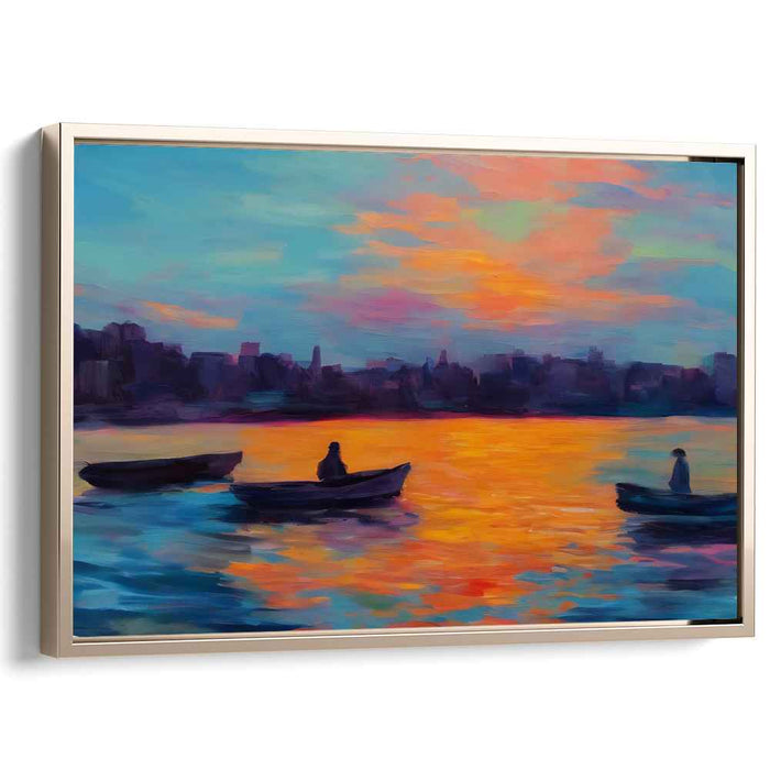 Line Art Sunset Boats #126