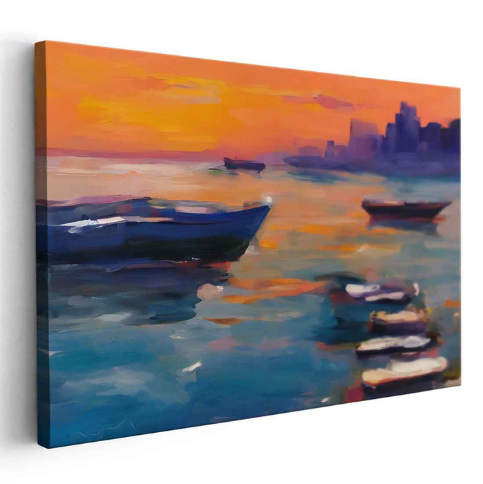 Colorful Wave Symphony: Vibrant Impressionist Seascape Canvas Art