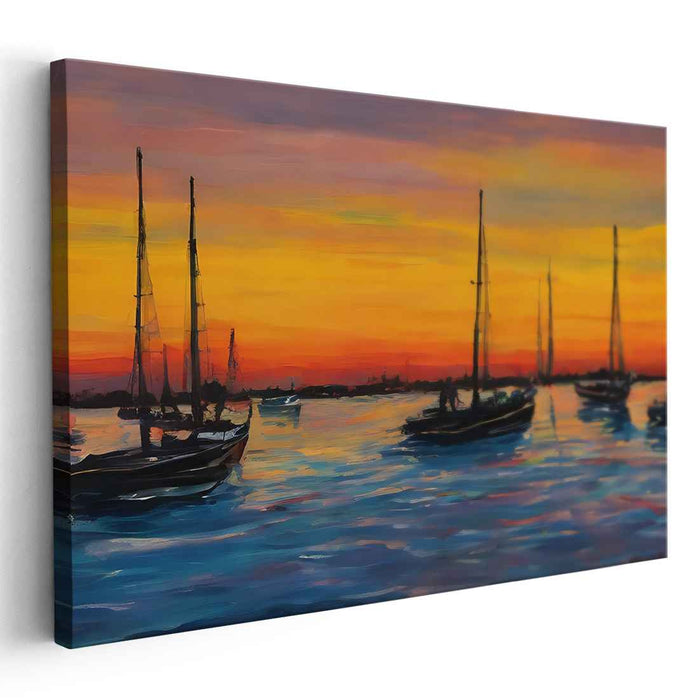 Oceanic Chroma: A Vivid Seascape Canvas Art