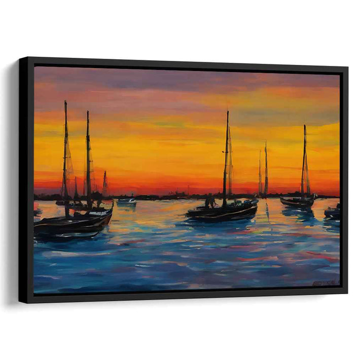 Oceanic Chroma: A Vivid Seascape Canvas Art