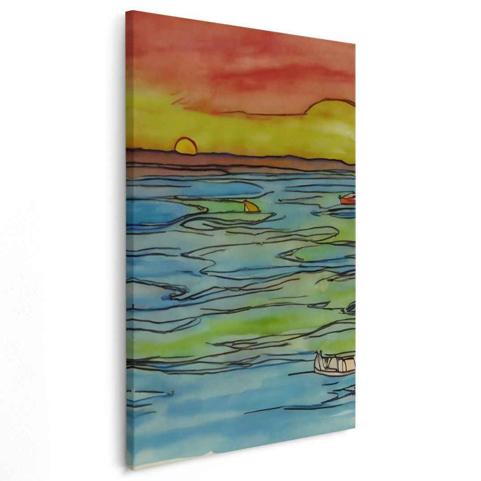 Marine Enchantment: Whimsical Ocean Illustration Canvas Art Print