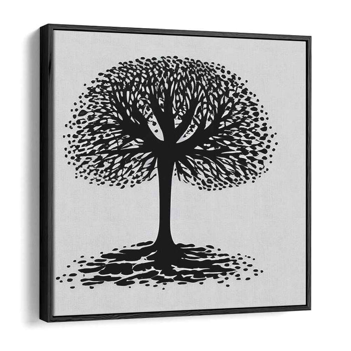 Ink Scriptorium Arboreal Reverie: Monochromatic Tree of Life Canvas Art