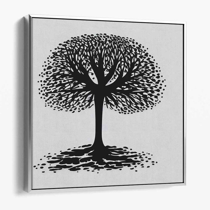 Ink Scriptorium Arboreal Reverie: Monochromatic Tree of Life Canvas Art