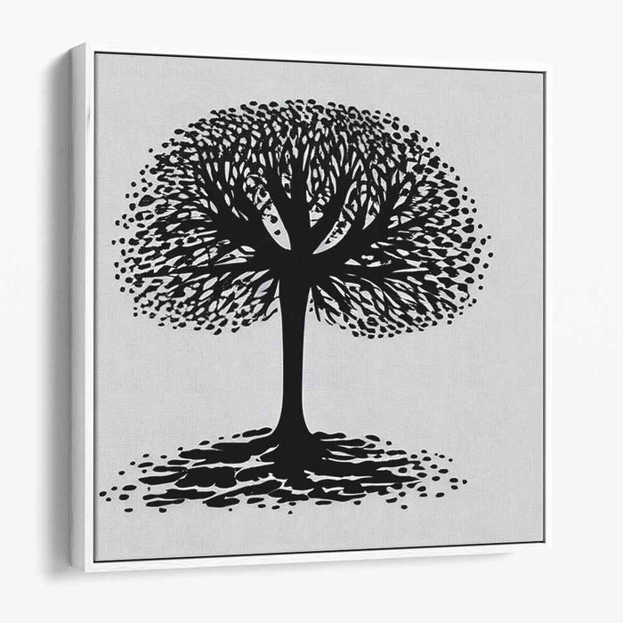 Ink Scriptorium Arboreal Reverie: Monochromatic Tree of Life Canvas Art