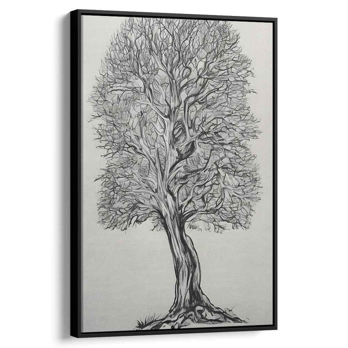 Mystic Grove Interconnections: Intricate Tree Ink Drawing