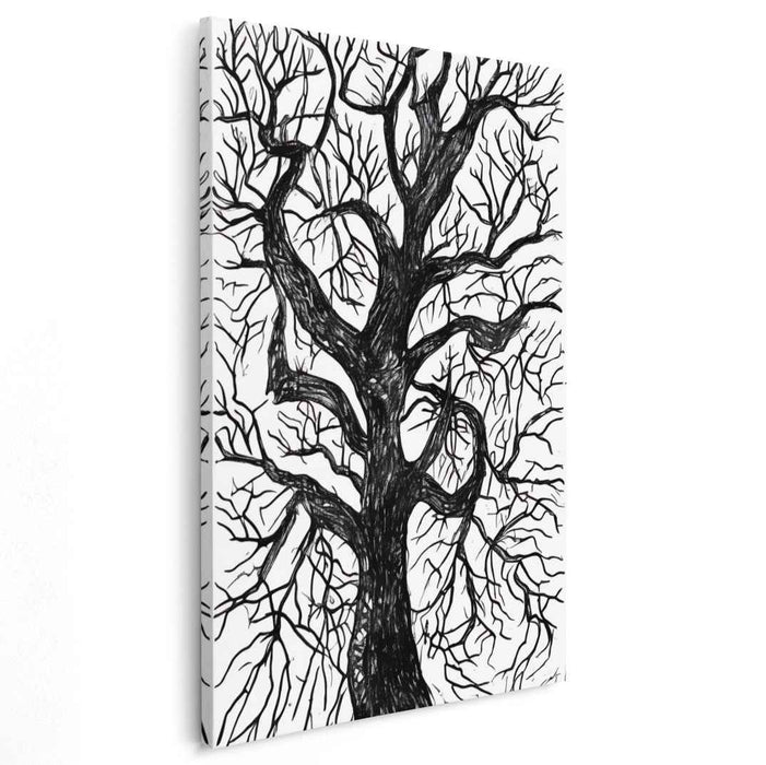 Solitude Sentinel: The Stark Silhouette of a Lone Tree