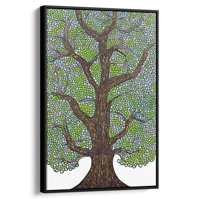 Eternal Roots Aglow: Stained Glass Tree of Life Canvas Art Print