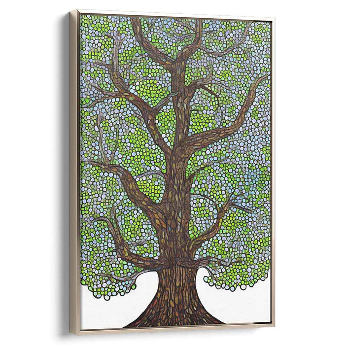 Eternal Roots Aglow: Stained Glass Tree of Life Canvas Art Print