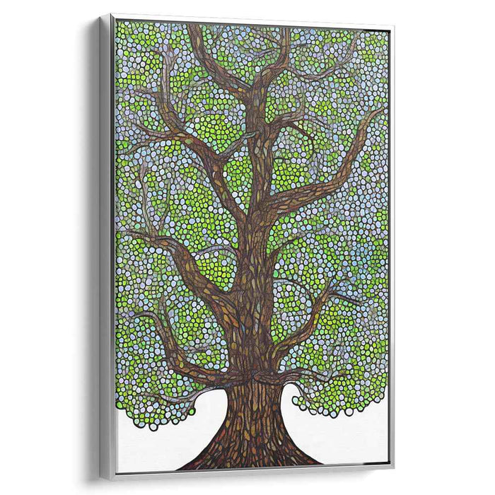 Eternal Roots Aglow: Stained Glass Tree of Life Canvas Art Print