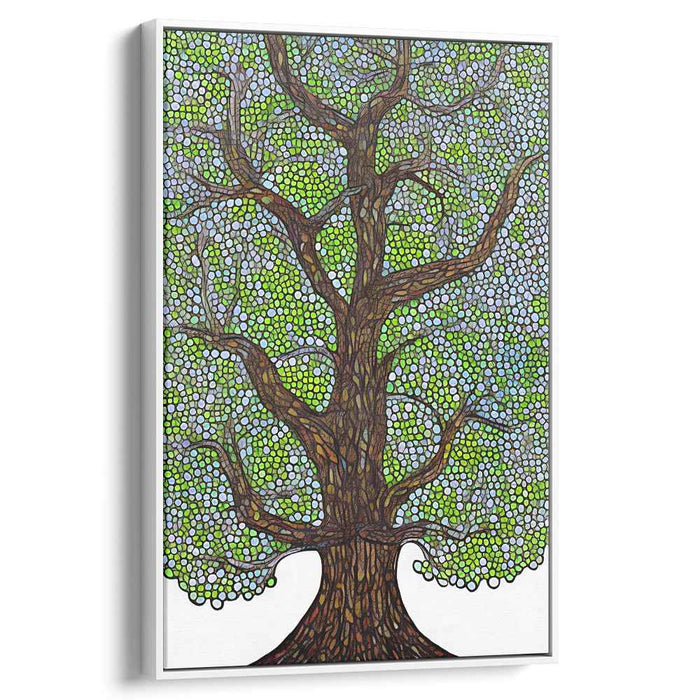 Eternal Roots Aglow: Stained Glass Tree of Life Canvas Art Print
