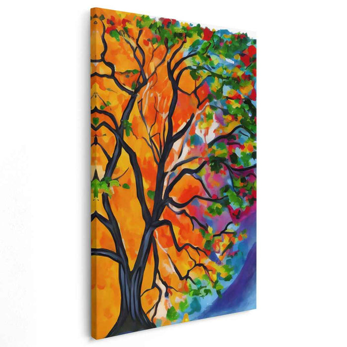 Enchanted Lifeforce Haven: Vivid Tree of Life Canvas Art