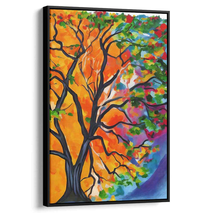 Enchanted Lifeforce Haven: Vivid Tree of Life Canvas Art