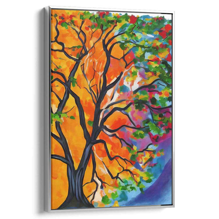 Enchanted Lifeforce Haven: Vivid Tree of Life Canvas Art