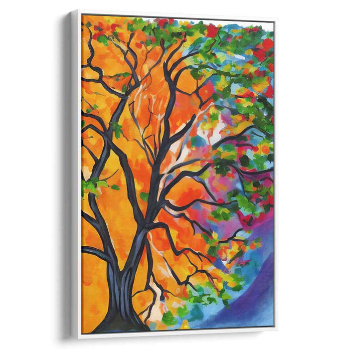 Enchanted Lifeforce Haven: Vivid Tree of Life Canvas Art