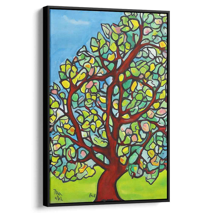 Vibrant Mosaic Tree: Whimsical Nature-Inspired Canvas Art Print