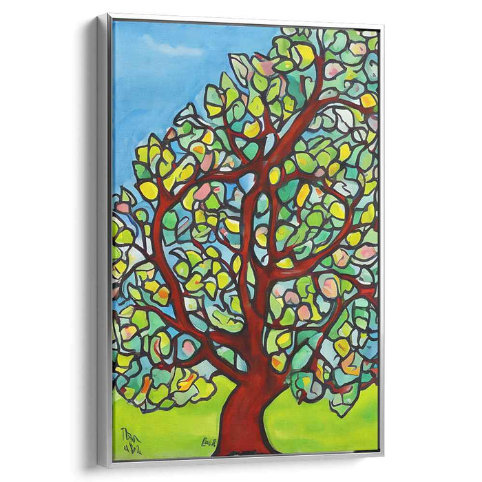 Vibrant Mosaic Tree: Whimsical Nature-Inspired Canvas Art Print