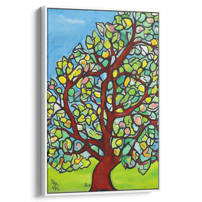 Vibrant Mosaic Tree: Whimsical Nature-Inspired Canvas Art Print