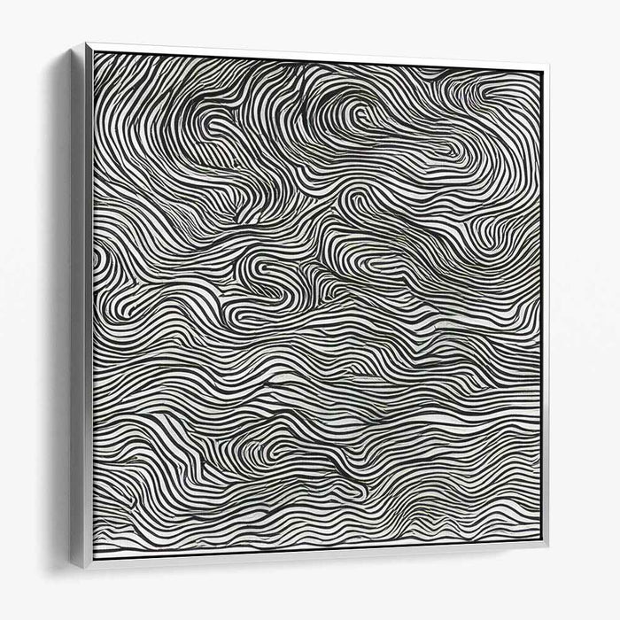 Monochrome Illusion Dance: Black and White Op Art Canvas