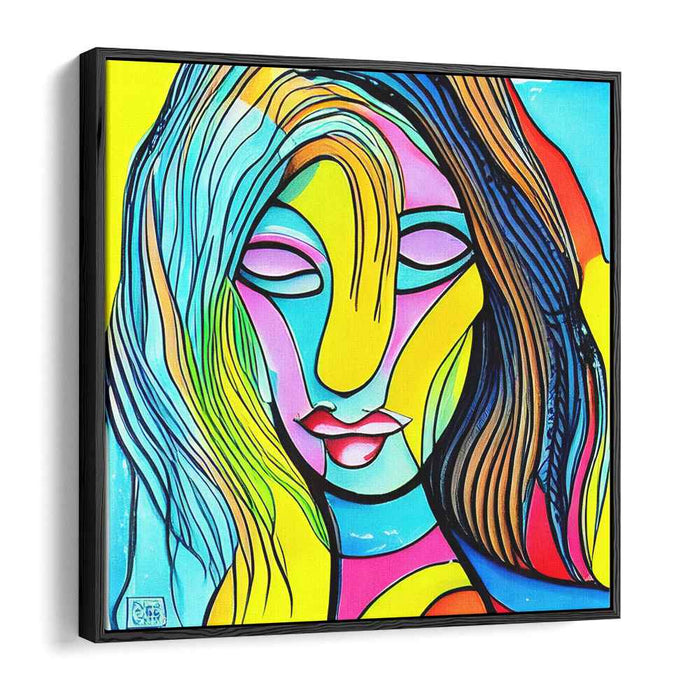 Spectrum of Identity: Colorful Modernist Portrait on Canvas