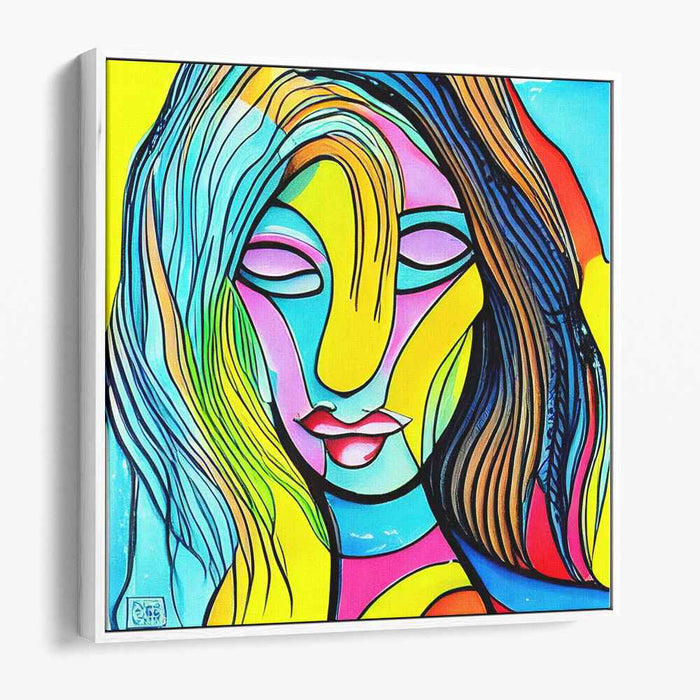 Spectrum of Identity: Colorful Modernist Portrait on Canvas