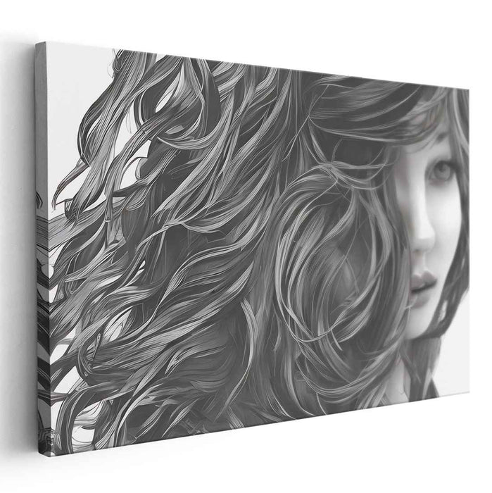 Graceful Monochrome Stance: Monochrome Portrait of Feminine Grace