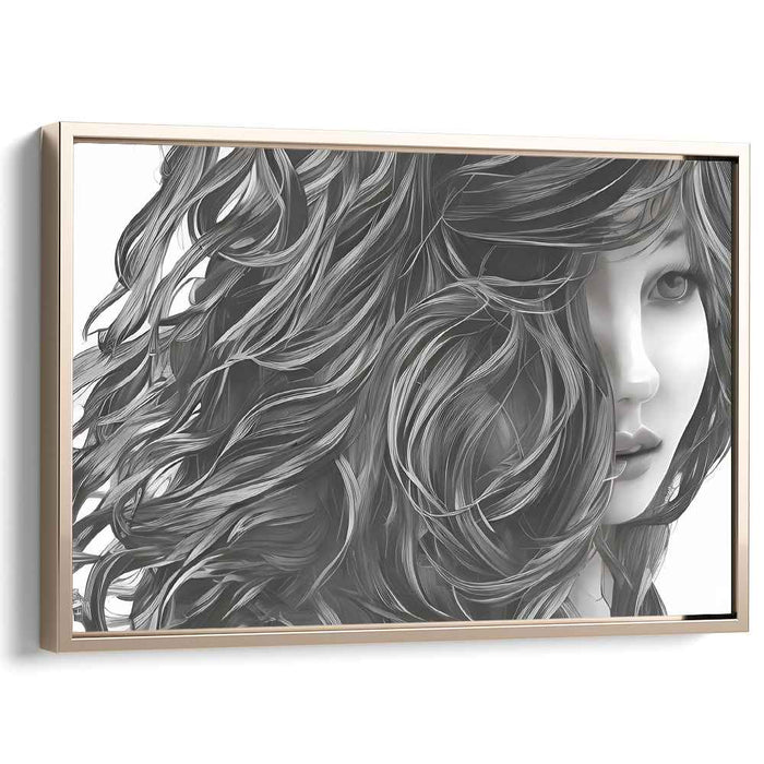 Graceful Monochrome Stance: Monochrome Portrait of Feminine Grace