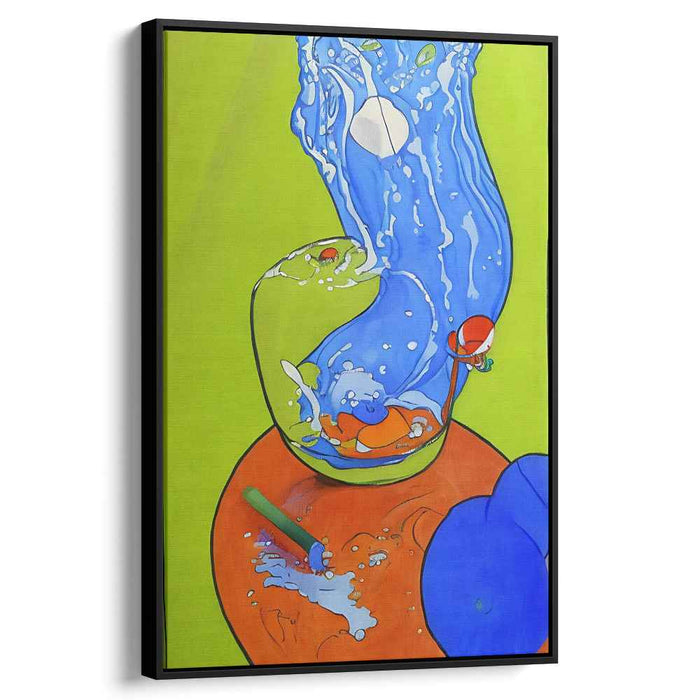 Splashing Whimsy: Vibrant Pop Art Vase and Water Canvas