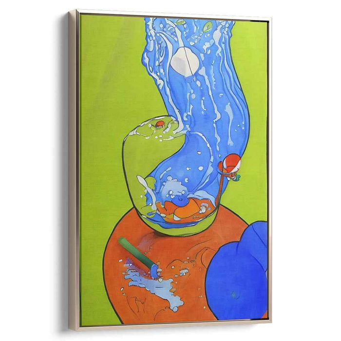 Splashing Whimsy: Vibrant Pop Art Vase and Water Canvas