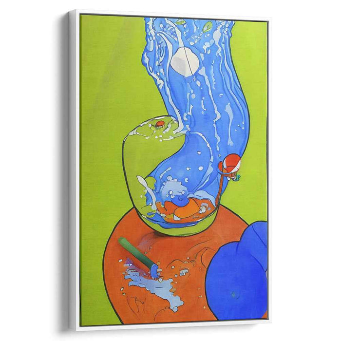 Splashing Whimsy: Vibrant Pop Art Vase and Water Canvas