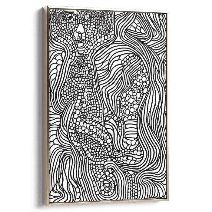 Pixelated Echoes: Abstract Black and White Human Form Canvas Art
