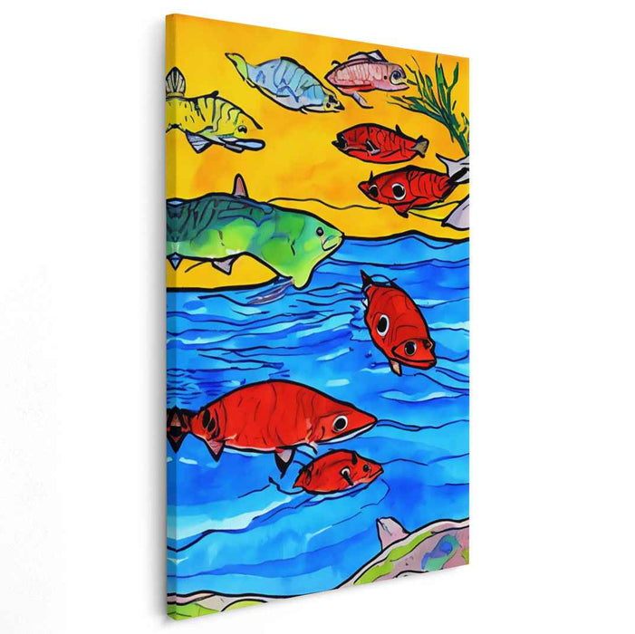 Coral Carousel: Vivid Marine Life Canvas Art