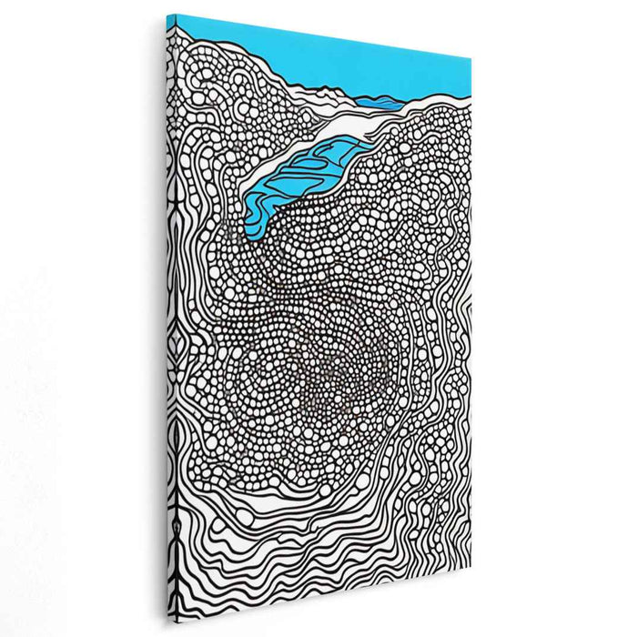 Elevated Terrain Texture Spiral: Abstract Topographical Canvas Art Print