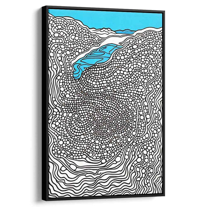 Elevated Terrain Texture Spiral: Abstract Topographical Canvas Art Print