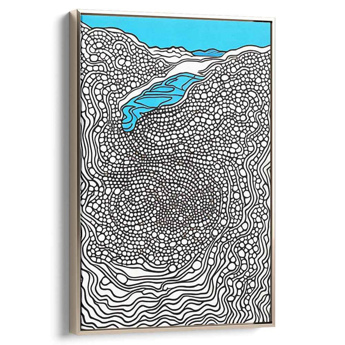 Elevated Terrain Texture Spiral: Abstract Topographical Canvas Art Print