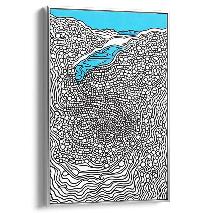 Elevated Terrain Texture Spiral: Abstract Topographical Canvas Art Print