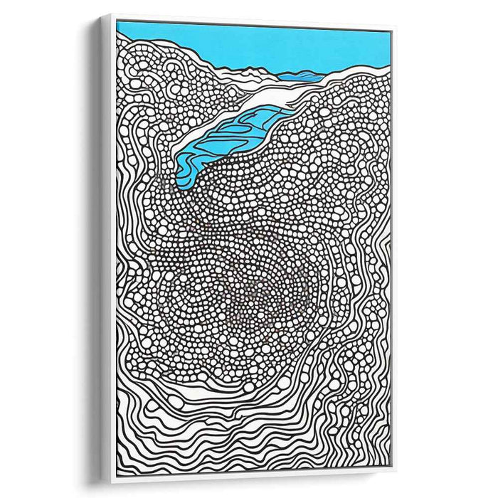 Elevated Terrain Texture Spiral: Abstract Topographical Canvas Art Print