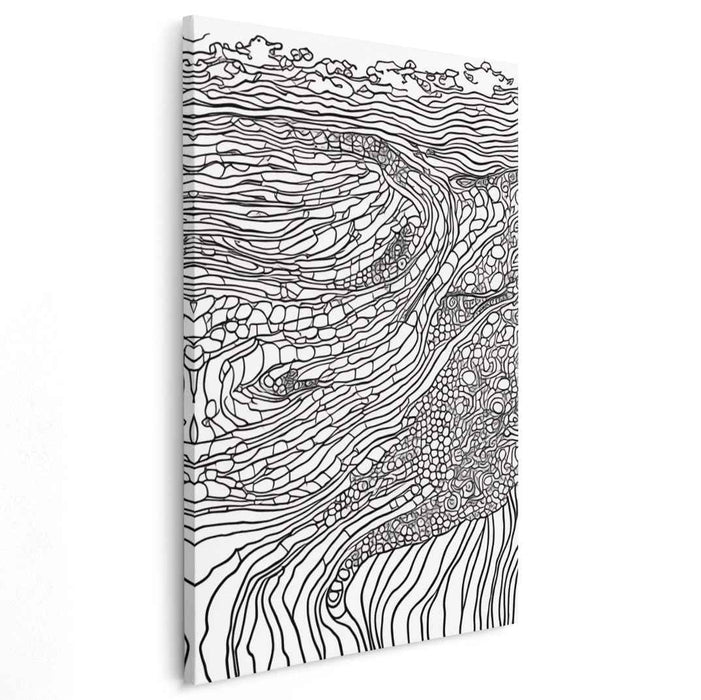 Shades Within Shadows: Intricate Black and White Abstract Canvas Art