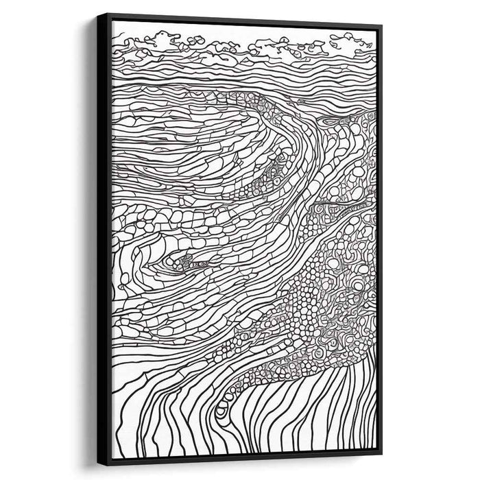 Shades Within Shadows: Intricate Black and White Abstract Canvas Art