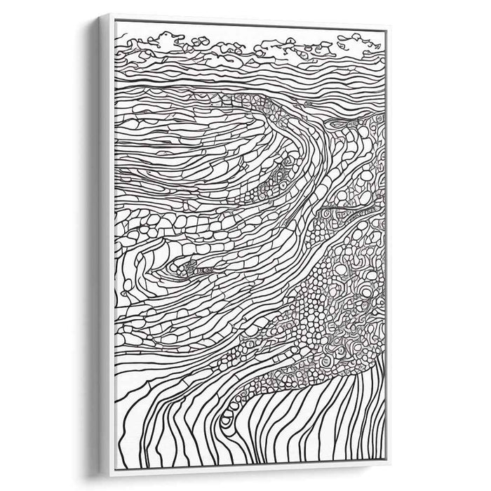 Shades Within Shadows: Intricate Black and White Abstract Canvas Art