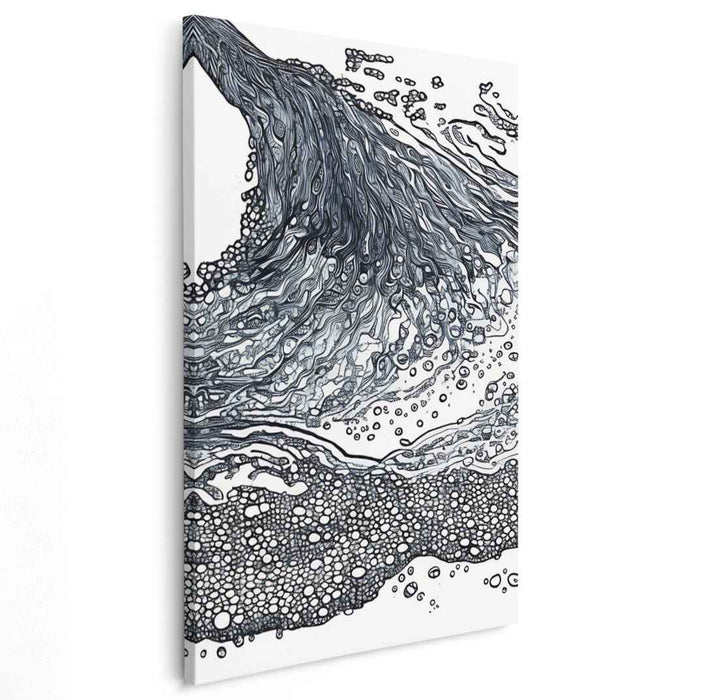 Ethereal Midnight Dance: Intricate Black and White Abstract Line Art